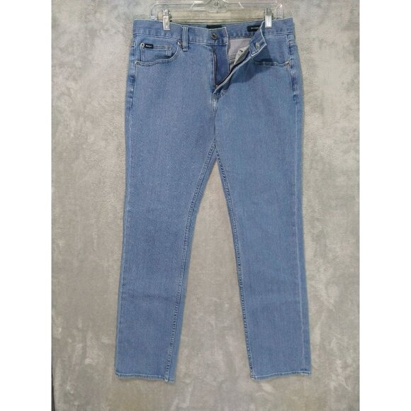 RVCA Jeans Mens 31 x 30 Blue Denim Daggers Straight Leg Mid Rise Skate Surf - Picture 1 of 10